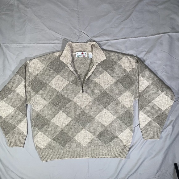 Grandpa Florence Tricot Mens Sweater‎ Size L Vintage90s Brown Wool Pullover